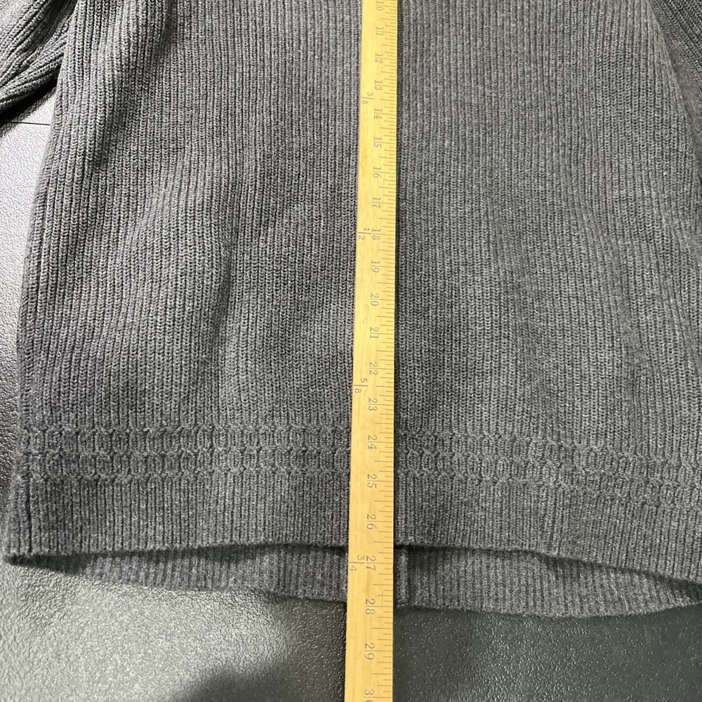 Van Heusen Cardigan Mens XL‎ Gray Never Tuck Ribbed Button Up Mock Neck Sweater - Picture 4 of 6